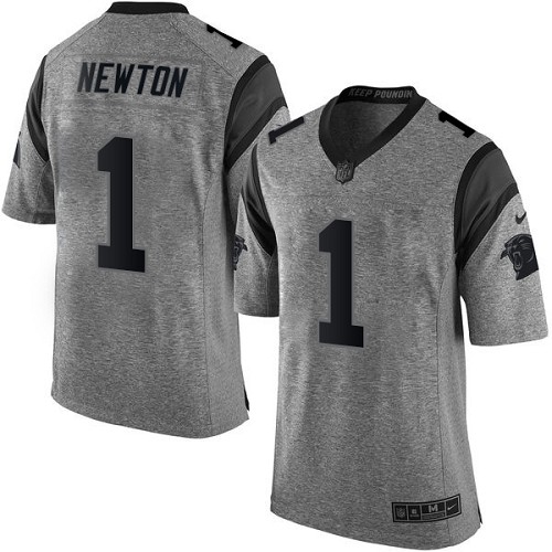 Men's Elite Cam Newton Nike Jersey Gray - #1 Gridiron NFL Carolina Panthers